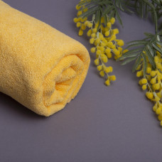 Рушник махровий 50х90 см IZZI IDEIA жовтий щіл 500 гр/м2, бавовна, натуральний бавовняний, для рук та обличчя