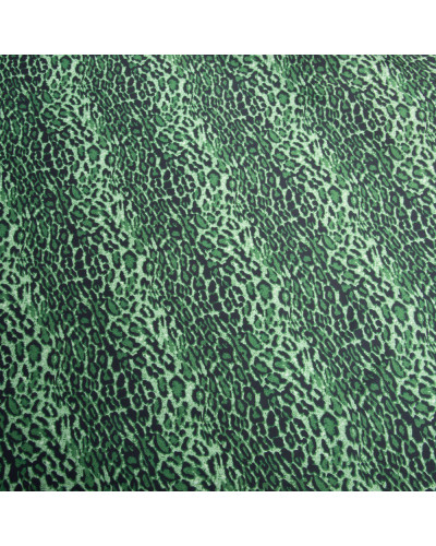 Тканина для одягу Атлас шовк з малюнком, 145 см, 90 г/м2, ніжна, легка тканина Ліона зелена