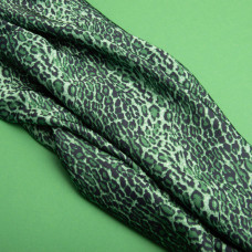 Тканина для одягу Атлас шовк з малюнком, 145 см, 90 г/м2, ніжна, легка тканина Ліона зелена