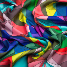 Тканина для одягу Атлас шовк із малюнком, 145 см, 90 г/м2, ніжна, легка тканина вітраж кристал