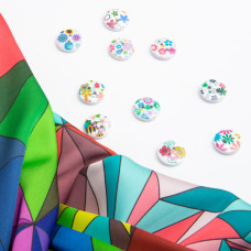 Тканина для одягу Атлас шовк із малюнком, 145 см, 90 г/м2, ніжна, легка тканина вітраж кристал