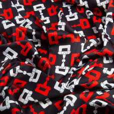 Тканина для одягу Атлас шовк з малюнком, 145 см, 90 г/м2, ніжна, легка тканина хермес