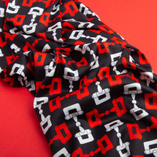 Тканина для одягу Атлас шовк з малюнком, 145 см, 90 г/м2, ніжна, легка тканина хермес