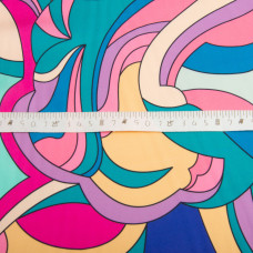 Тканина для одягу Атлас шовк з малюнком, 145 см, 90 г/м2, ніжна, легка тканина вітраж казковий