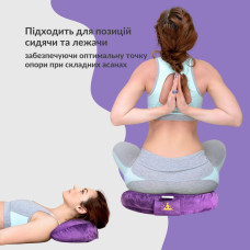 Подушка Болстер для йоги та медитації IDEIA з гречаною лушпиною, йога, гречана лушпиння, 46х25х10 см