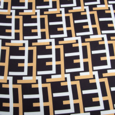 Тканина для одягу Атлас шовк з малюнком, 145 см, 90 г/м2, ніжна, легка тканина фенді