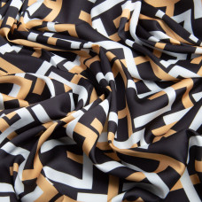 Тканина для одягу Атлас шовк з малюнком, 145 см, 90 г/м2, ніжна, легка тканина фенді