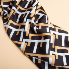 Тканина для одягу Атлас шовк з малюнком, 145 см, 90 г/м2, ніжна, легка тканина фенді