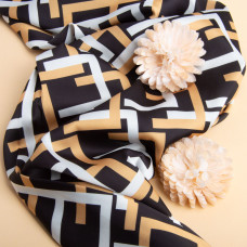 Тканина для одягу Атлас шовк з малюнком, 145 см, 90 г/м2, ніжна, легка тканина фенді