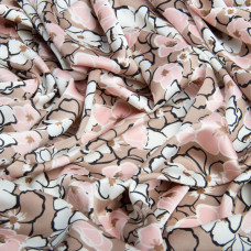 Тканина для одягу Атлас шовк з малюнком, 145 см, 90 г/м2, ніжна, легка тканина беатріс