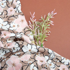 Тканина для одягу Атлас шовк з малюнком, 145 см, 90 г/м2, ніжна, легка тканина беатріс