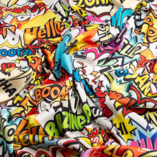 Тканина для одягу Атлас шовк з малюнком, 145 см, 90 г/м2, ніжна, легка тканина месенджер