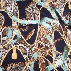 Тканина для одягу Атлас шовк з малюнком, 145 см, 90 г/м2, ніжна, легка тканина cavalli