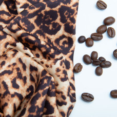 Тканина для одягу Атлас шовк з малюнком, 145 см, 90 г/м2, ніжна, легка тканина Леонсія