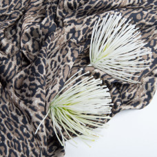 Тканина для одягу Атлас шовк з малюнком, 145 см, 90 г/м2, ніжна, легка тканина Ліона коричнева