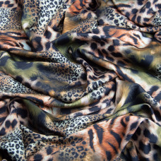 Тканина для одягу Атлас шовк з малюнком, 145 см, 90 г/м2, ніжна, легка тканина Ліонелла