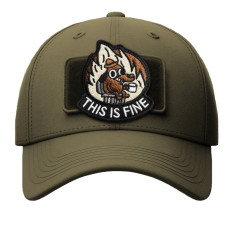 Шеврон на липучці This is fine 7,6х7,1 см, вишитий патч нашивка шеврон кумедний