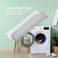 Подушка з наволочкою NORDIC+ для відпочинку та сну 40х140 см IDEIA з блискавкою антиалергенна сіра