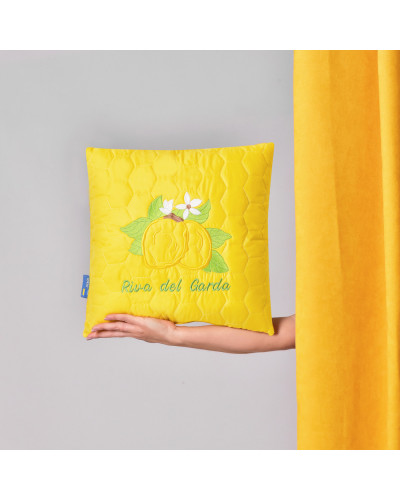 Подушка декоративна 40х40 Лимони IDEIA з вишивкою антиалергенна жовта