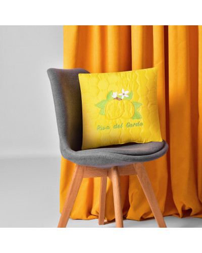 Подушка декоративна 40х40 Лимони IDEIA з вишивкою антиалергенна жовта