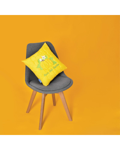 Подушка декоративна 40х40 Лимони IDEIA з вишивкою антиалергенна жовта
