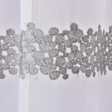 Тканина тюль з вишивкою, 320 см, 66 г/м2 V-gri