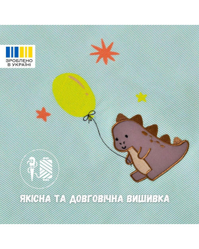 Комплект постільної білизни в ліжечко дитячий PAPAELLA, набір постільної з вишивкою, бавовна м'ята
