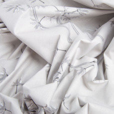 Тканина бязь ранфорс для постільної білизни, бавовна, 130 г/м2, 240 см 7.28087/2 Кульбаби сіра