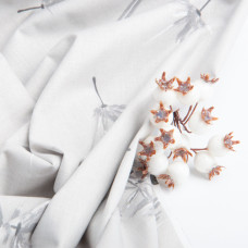 Тканина бязь ранфорс для постільної білизни, бавовна, 130 г/м2, 240 см 7.28087/2 Кульбаби сіра