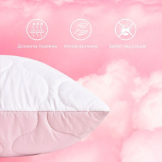 Подушка для сну 50х70 см Soft IDEIA двостороння аналог лебединого пуху стьобана, штучний пух, преміум