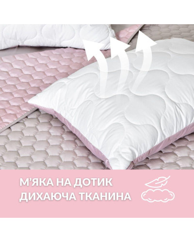 Подушка для сну 50х70 см Soft IDEIA двостороння аналог лебединого пуху стьобана, штучний пух, преміум