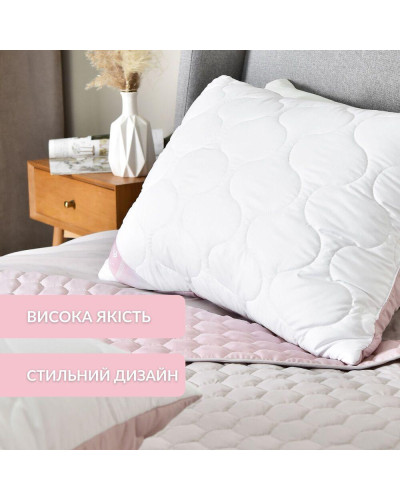 Подушка для сну 50х70 см Soft IDEIA двостороння аналог лебединого пуху стьобана, штучний пух, преміум