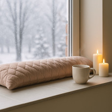 Подушка валик 15х90 см декоративна IDEIA утеплювач для вікон та дверей антиалергенна беж косичка