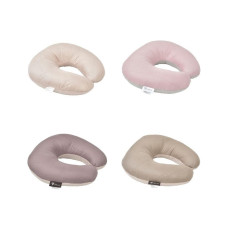 Подушка рогалик 32х32 см Travel IDEIA для подорожей для шиї та голови дорожній антиалергенний шоколад/беж