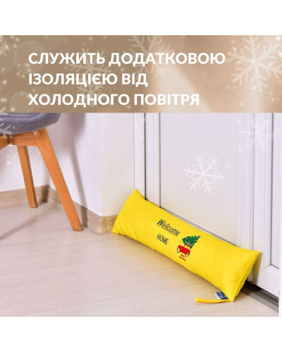 Подушка валик 15х90 см декоративная IDEIA утеплитель для окон и дверей антиалергенная жовтий з вишивкою
