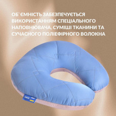 Подушка рогаkbr 32х32 см Travel IDEIA для подорожей для шиї та голови дорожній антиалергенний джинс св.сірий