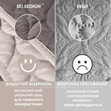Покривало на ліжко 220х240 см Warmis двостороннє, міцне стьобання тканини, антиалергенне волокно сірий/беж