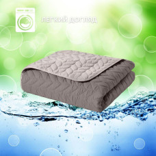 Покривало на ліжко 220х240 см Warmis двостороннє, міцне стьобання тканини, антиалергенне волокно сірий/беж