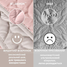 Покривало на ліжко 220х240 см Warmis двостороннє міцне стьобання тканини, антиалергенне волоконо пудра