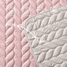 Покривало на ліжко 220х240 см Warmis двостороннє міцне стьобання тканини, антиалергенне волоконо пудра