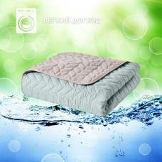 Покривало на ліжко 220х240 см Warmis двостороннє, міцне стьобання тканини, антиалергенне волоконо м’ятне/сіре