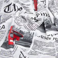 Тканина бязь ранфорс GOLD LUX для постільної білизни, бавовна, 125 г/м2, 220 см GLux-5197 Лондон News