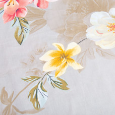 Тканина бавовна сатин для постільної білизни, натуральна тканина, постільна білизна, 120 г/м2 ВТ-273A квіти беж