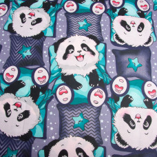 Тканина бязь ранфорс GOLD LUX для постільної білизни, бавовна, 125 г/м2, 220 см GLux-5195 панда