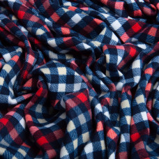 Тканина трикотаж Вермонт, 145 см клітина дрібна червона синя