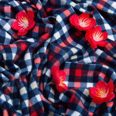 Тканина трикотаж Вермонт, 145 см клітина дрібна червона синя