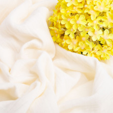 Тканина Муслін бавовна 2-шарова, 150 см, 105 г/м2, для одягу, суконь, костюмів, спідниць крем