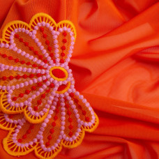Тканина сітка Нейлон декоративна 150 см 170 г/м2 для одягу, декору, еластична, стрейчева 1500 морква