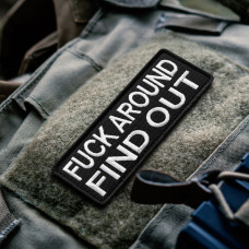 Набір шевронів 2 шт Fuck Around and Find Out 3,8х10 см військова вишита аплікація, нашивка з липучкою