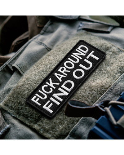 Набір шевронів 2 шт Fuck Around and Find Out 3,8х10 см військова вишита аплікація, нашивка з липучкою